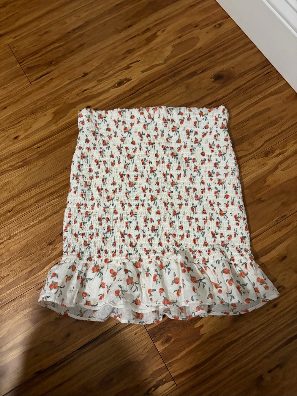Abercrombie & Fitch White Mini Skirt with Orange Floral